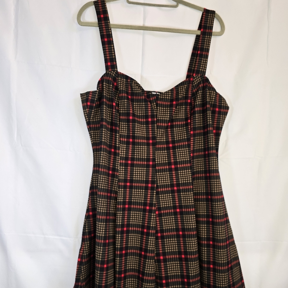 Plus Black & Red Plaid Romper
